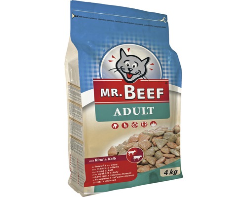 Katzenfutter trocken MR. BEEF Adult Rind und Kalb 4 kg