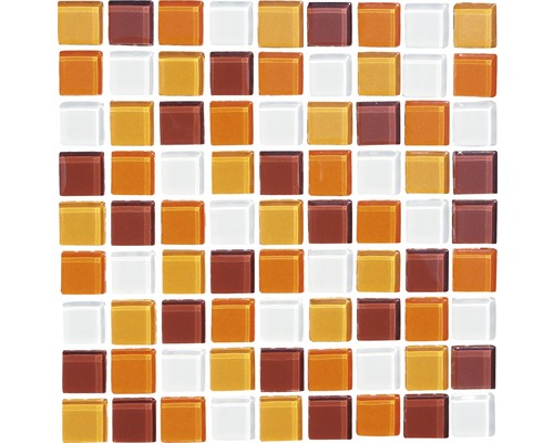 Mosaïques de verre, orange-marron 30 x 30 cm