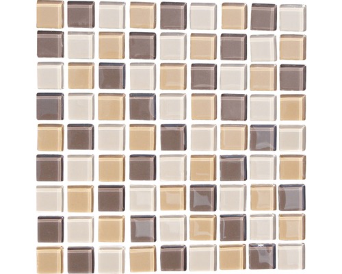 Mosaïques de verre, beige-marron, 30 x 30 cm Carreaux de mosaïque en verre, carrés