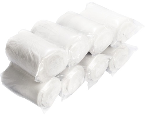 Plusieurs rouleaux de sacs poubelle emballés dans du film