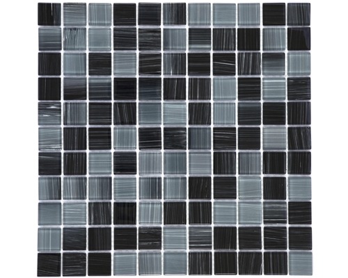 Glasmosaik schwarz-grau 30x30 cm