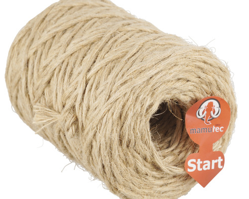 Mamutec Corde en fibres naturelles Ø 4 mm, 85 m 0,5 kg beige Bobine de ficelle de jute