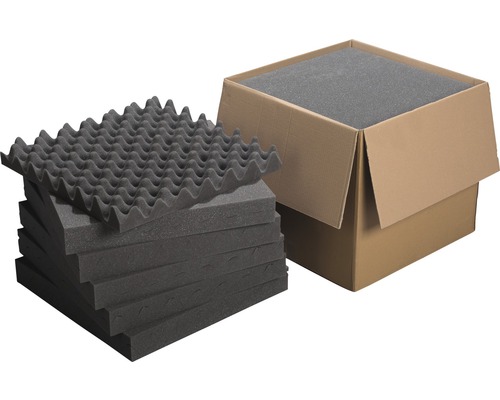 Pack pro mousse isolante acoustique Akupur plaque de mousse à excroissances 50x50x5 cm 12 pces
