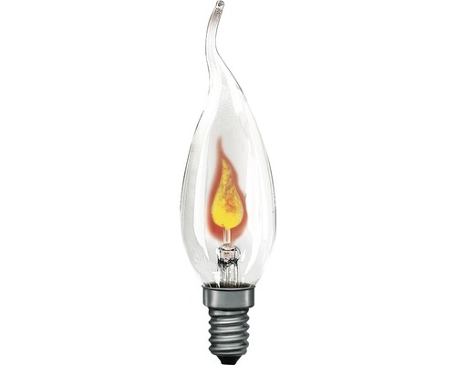 Ampoule en forme de bougie clignotante Paulmann Cosylight E14 3 W transparente Lampe bougie avec effet de flamme pour l''intérieur