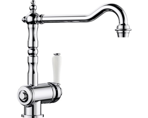 Robinetterie de cuisine haute pression Blanco TRADON chrome galvanisé 515990 Robinet de cuisine avec bec pivotant et poignée latérale
