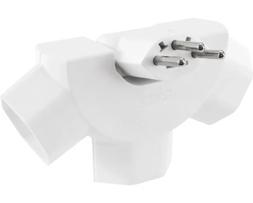 Steffen Adaptateur multiprise Manta 2 x T13 pivotant 320° Blanc