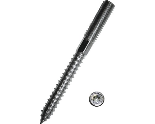 Vis à double filetage galvanisée, 8 x 60 mm, 50 unités Vis à double filetage avec filetage métrique et filetage bois