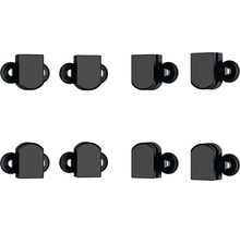 Huit poignées de meubles noires