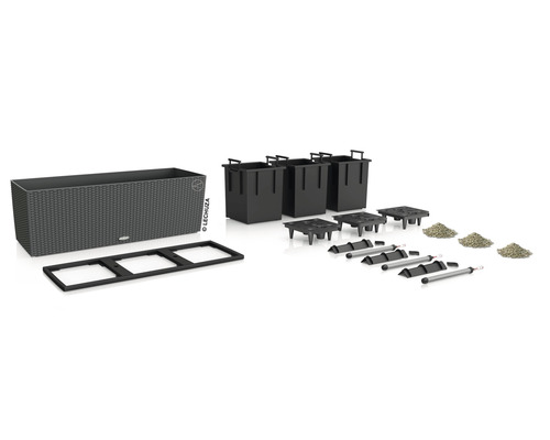 Lechuza Balconera Cottage 80 jardinière ensemble avec inserts, système d''irrigation, indicateur de niveau d''eau et accessoires