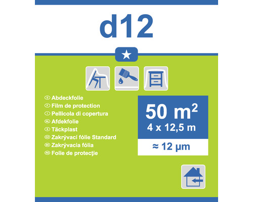 Film de recouvrement D12 transparent 4 x 12.5 m