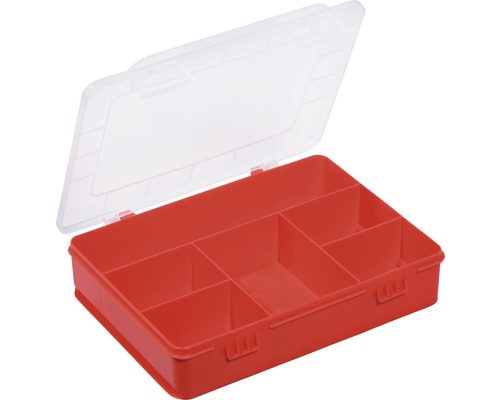 Allit Organisateur boîte à assortiment 180 x 150 x 40 mm avec 6 compartiments rouge