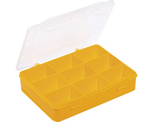 Allit Organisateur boîte à assortiment 180 x 150 x 40 mm avec 9 compartiments jaune