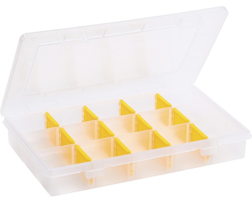 Allit Organisateur boîte à assortiment 290 x 185 x 46 mm avec cloisons de séparation jaune/transparent