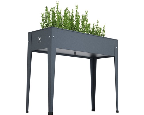 Jardinière sur pieds en métal avec plantes