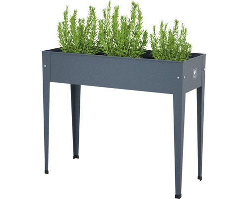 Jardinière sur pieds en métal avec plantes