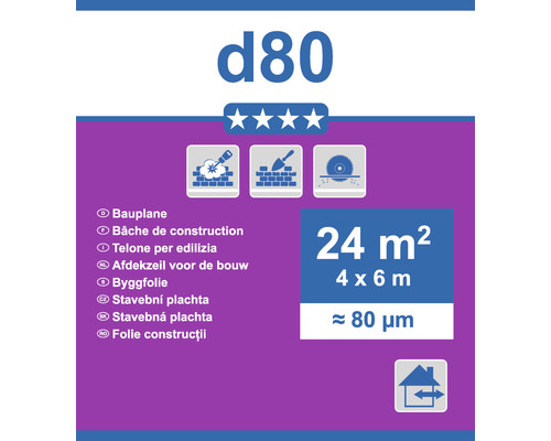 Bâche de chantier d''une superficie de 24 mètres carrés