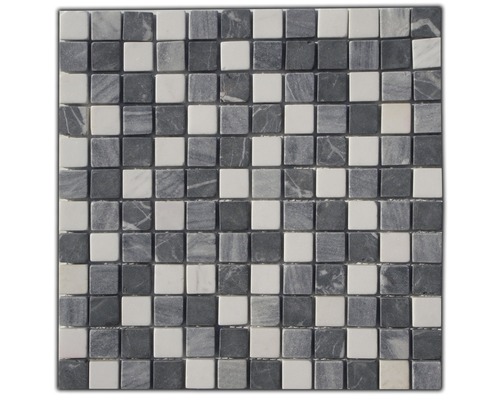 Mosaïque en pierre naturelle mélange gris-blanc 30x30 cm Mosaïque en marbre, carrée