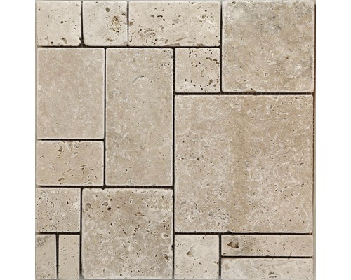 Natursteinmosaik Ivory Travertin beige 30,5x30,5 cm