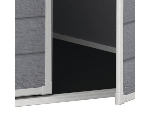 Detailansicht einer Gartenbox mit Schiebetür