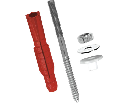 Cheville avec vis, écrou et rondelles