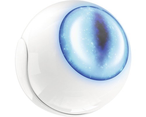 Détecteur de mouvement sphérique avec projection de galaxie bleue