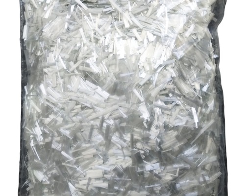 Glasfaserschnitzel in einer Verpackung