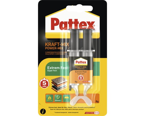 Pattex Kraft-Mix Power-Mix Colle époxy à 2 composants en blister