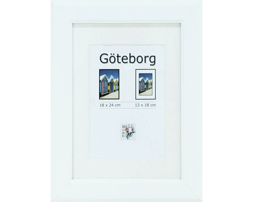 Bilderrahmen Holz Göteborg weiss 18x24 cm-0