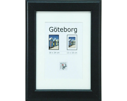 Cadre en bois Göteborg noir 18x24 cm