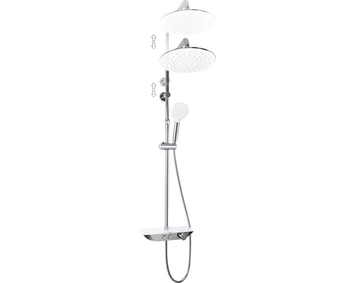 Colonne de douche AVITAL Lobos chrome avec tablette et thermostat