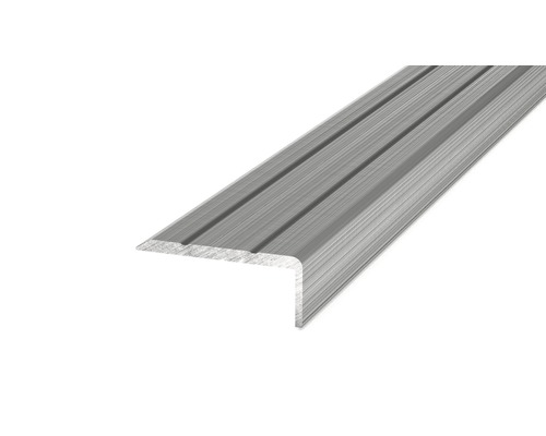 Profilé d’angle alu brossé autoadhésif 1000 mm Profil d''arête d''escalier en aluminium avec rainures
