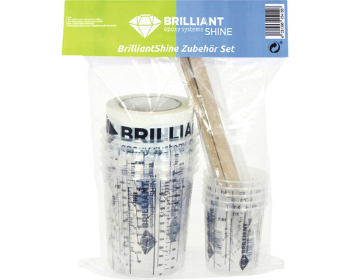 Kit d''accessoires BrilliantShine avec gobelets doseurs, ruban adhésif et bâtonnets mélangeurs