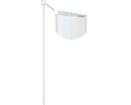 Transparentes, zylindrisches Fallrohr mit Detailansicht