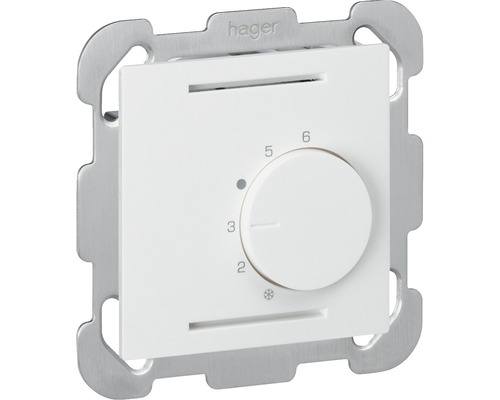 Kallysto Thermostat IP20 weiss Hager Raumtemperaturregler mit Drehknopf