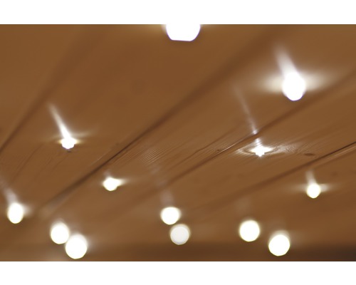Plafond en bois avec lumières intégrées