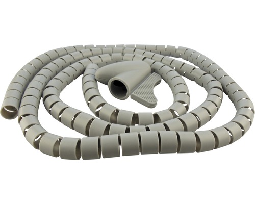 Tuyau spiralé flexible pour câbles 1,5 m Ø 28 mm Schwaiger gris