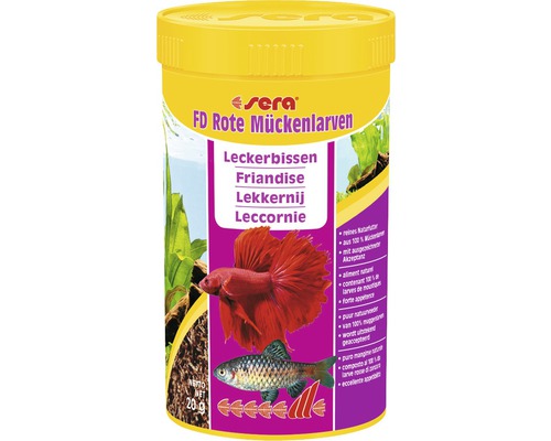 Aliment pour poissons sera FD friandises larves de moustiques rouges 250 ml