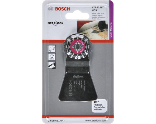 Lame de scie multi-matériaux Bosch ATZ 52 SFC HCS dans son emballage