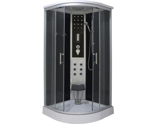 Cabine de douche complète Sanotechnik Sanotechnik Comfort CL100 1000x1000 mm noir
