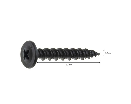Vis universelle Knauf FN 4,3x35 mm paquet = 500 pces Vis à tête fraisée noire de 35 millimètres avec six pans creux