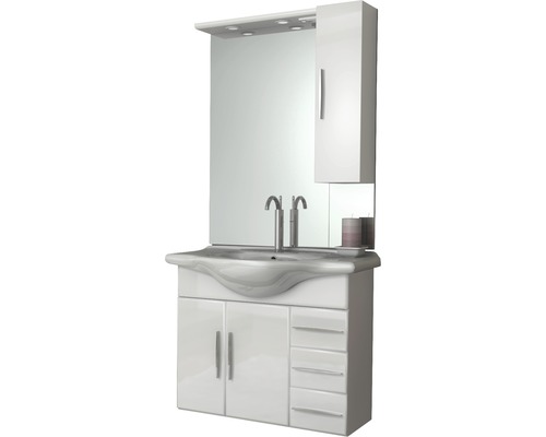 Waschplatz Aida 85 cm weiss mit Beleuchtung Waschplatz Aida 85 cm weiss mit Beleuchtung