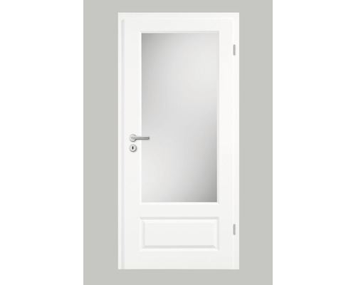 Porte intérieure Pertura Pila 04Q laque blanche (semblable à RAL 9010) 86,0x198,5 cm à droite avec découpe GP (sans vitre)