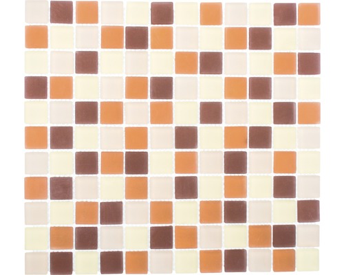 Mosaïque de verre XCM 8560 30.5x32.5 cm brun/beige pastel/jaune