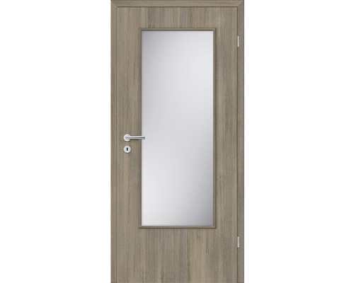 Porte intérieure avec partie vitrée et aspect bois