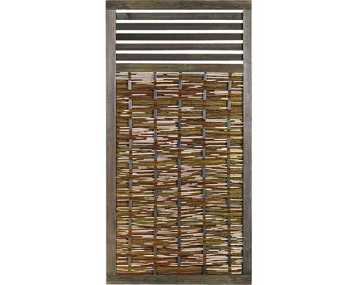 Élément de clôture Lafiora osier avec treillis 180 x 90 cm