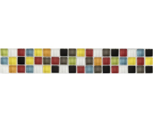 Frise en verre verre multicolore mix 4,8x29,8 cm Mosaïque avec différentes couleurs