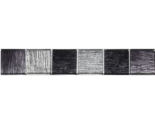 Frise en verre verre noir diamant 4,8x29,8 cm Échantillons de carreaux de mosaïque