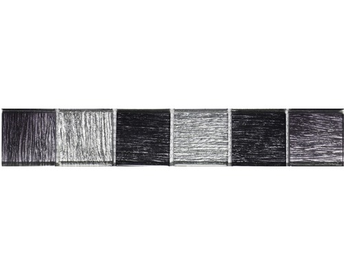 Frise en verre verre noir diamant 4,8x29,8 cm