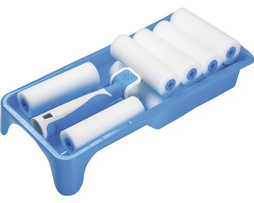 Set de rouleaux de peinture avec bac à peinture et plusieurs rouleaux