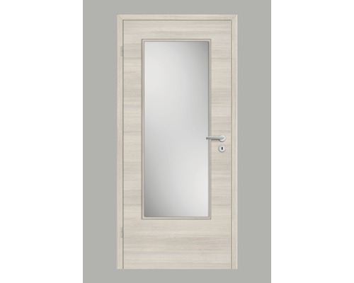 Porte de chambre Pertura Yori CPL mélèze Cashmere transversal 86,0x198,5 cm à gauche avec découpe de lumière G3 (sans verre)